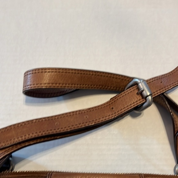 VTG-fossil-Boho, Marlow Crossbody Chestnut pebbled leather Crossbody purse/bag - Picture 4 of 16